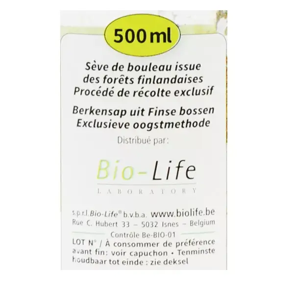 Be-Life Seiva de Bétula Orgânica 500ml