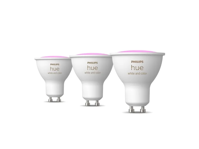 Philips Hue White and Color Ambiance - LED-lyspære - GU10 - 5 W (tilsvarende 35 W) - klasse G - 16 millioner farver - 2000-6500 K (pakke med 3)