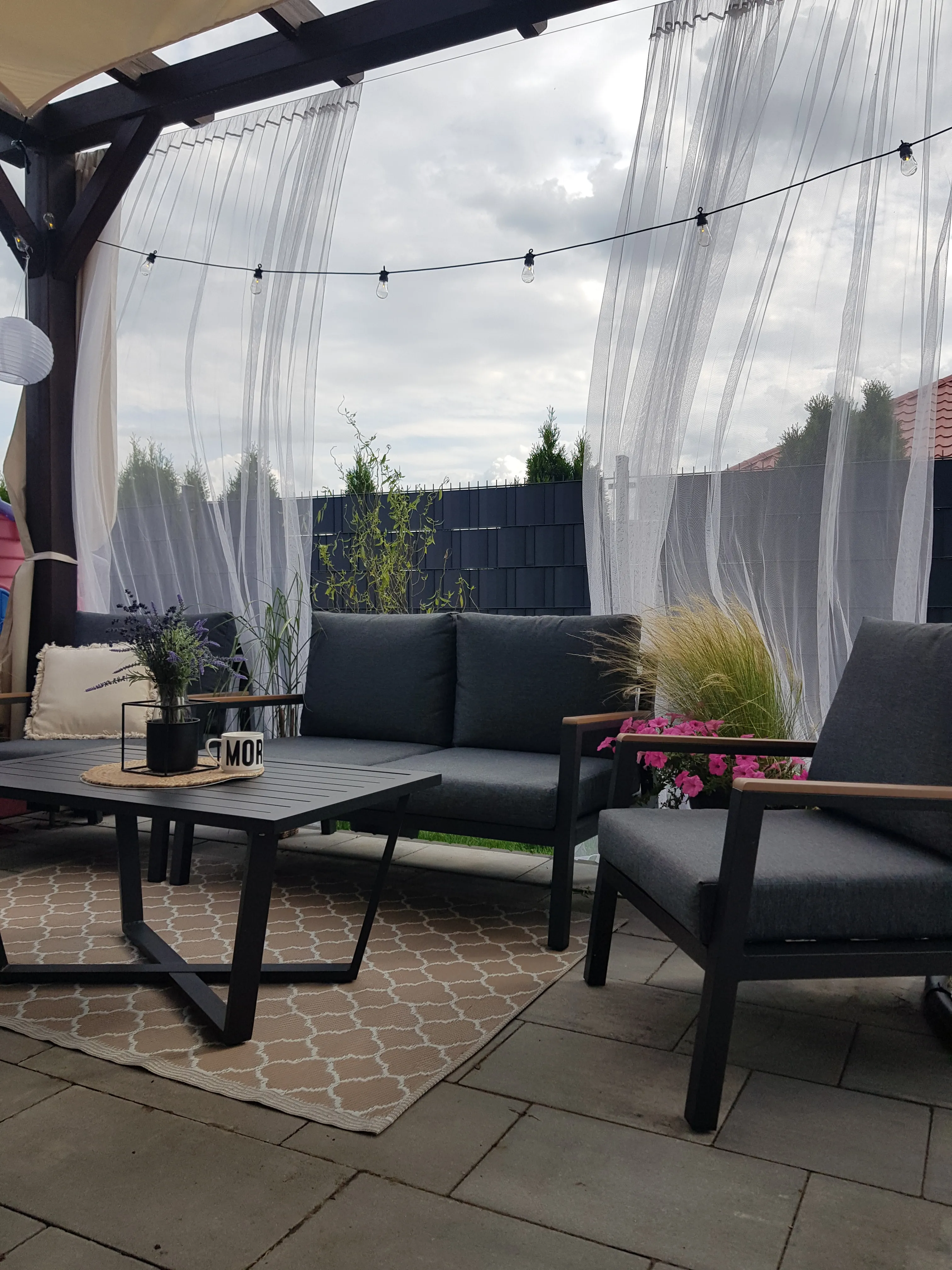 Loungeset met tafel 4-zits DELIA Metaal Grijs