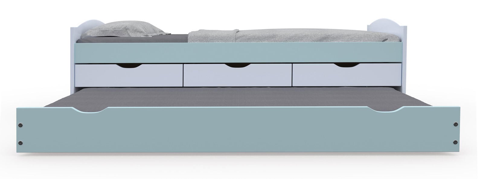 Stauraum-/Funktionsbett KILIAN 90 x 200 cm weiß/ pastellgrün
