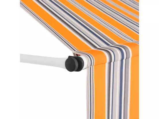 Auvent rétractable manuel 100 cm Rayures jaunes et bleues