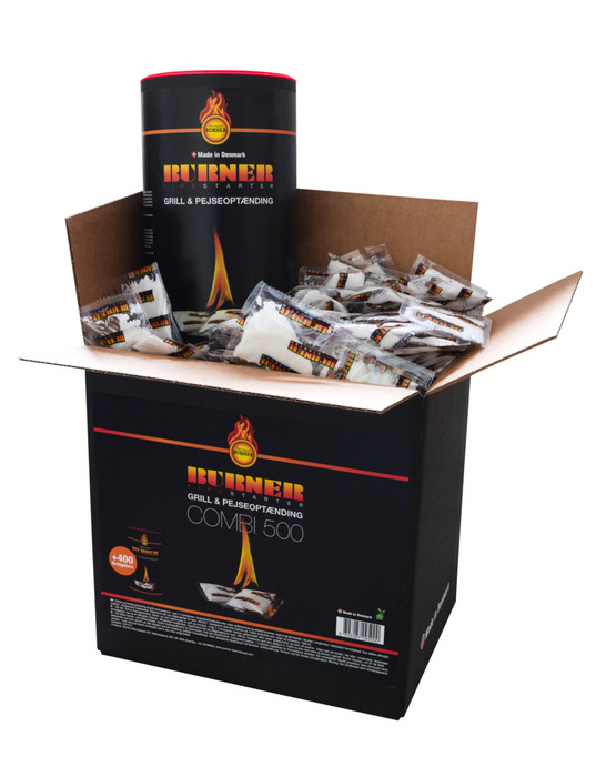 BURNER Firestarter Combi pakke med 500 stk. optændingsposer