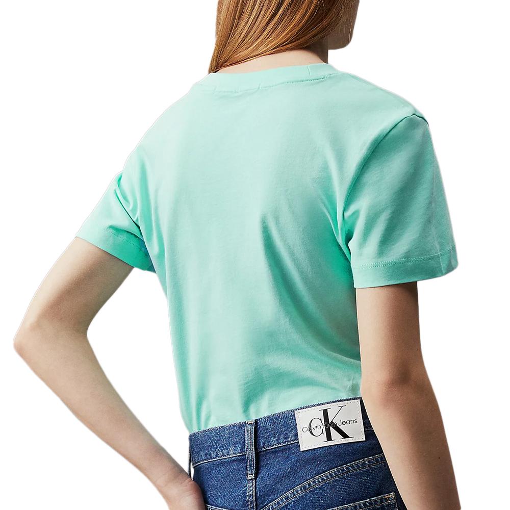 Calvin Klein Jeans T-shirt Bleu Femme Calvin Klein Jeans Monologo Slim