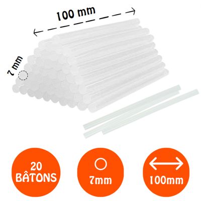 Cléopâtre - 20 Bâtonnets pour pistolet à colle - multi-usages