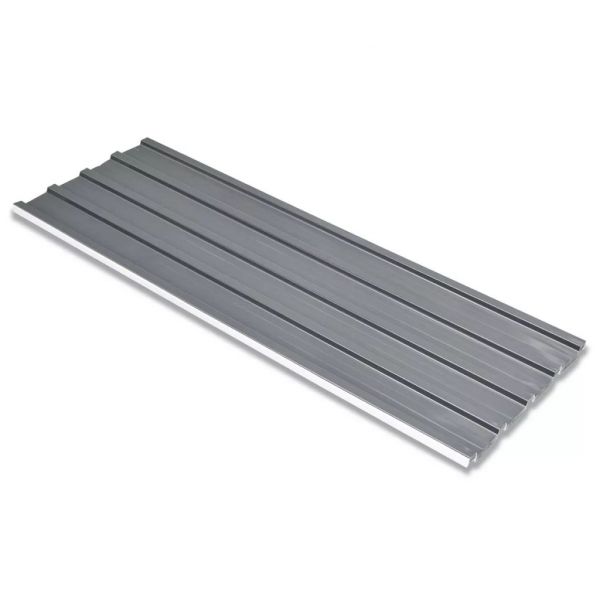 Painéis de Telhado 12 Pcs em Aço Galvanizado Cinzento - 42985