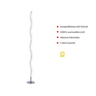 LED-Stehleuchte Wave 120x14 cm stahlfarbig