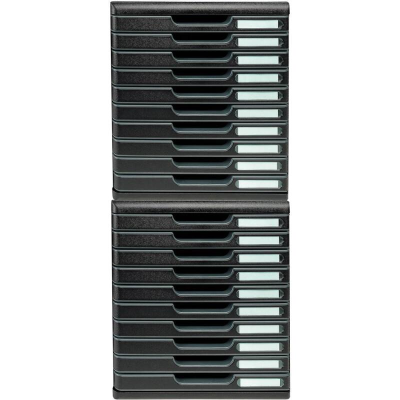 Module de classement Modulo Ecoblack 10 tiroirs fermés - Noir