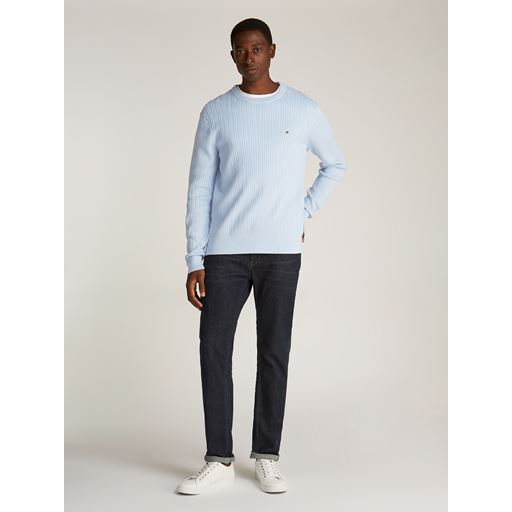 Tommy Hilfiger Herringbone Structure Pullover, Breezy Blue, XXL