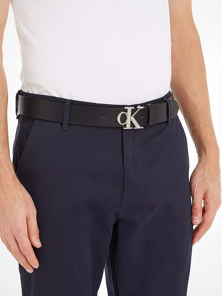CALVIN KLEIN JEANS Ledergürtel schwarz