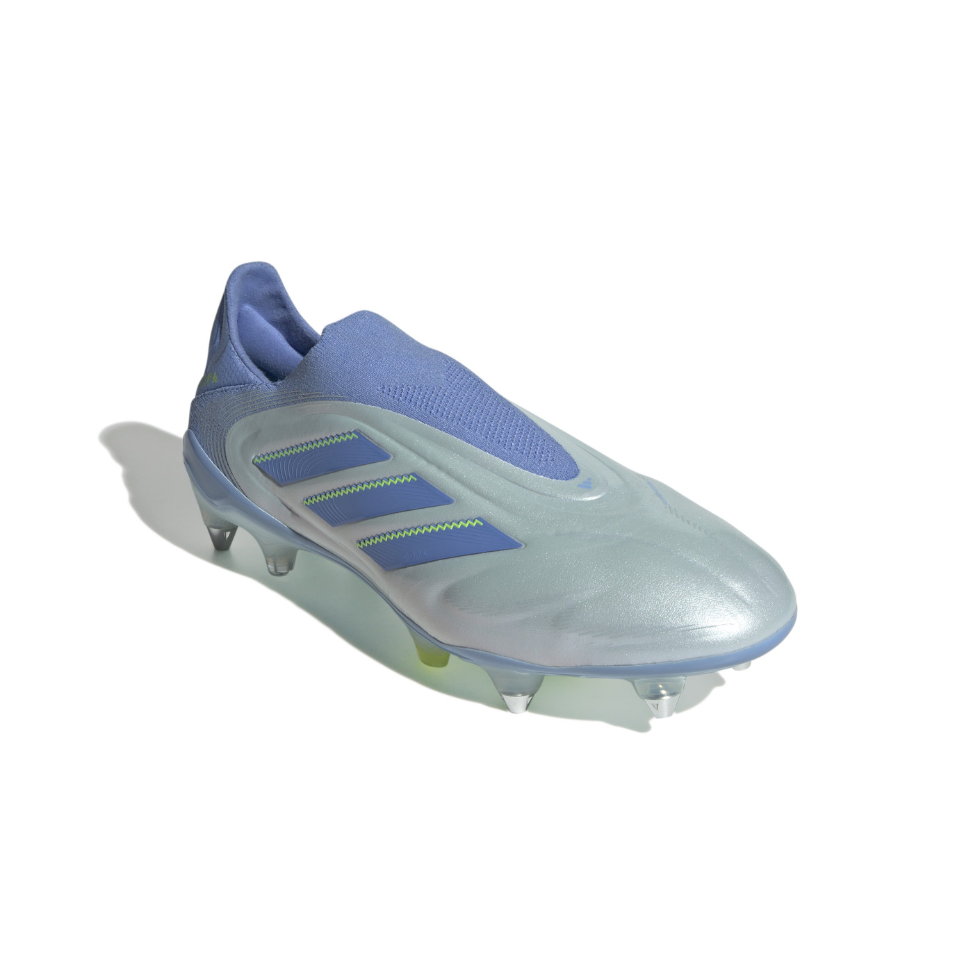 Adidas Copa Pure III Elite Veterloze IJzeren-Nop Voetbalschoenen (SG) Blauw Grijs Neongeel