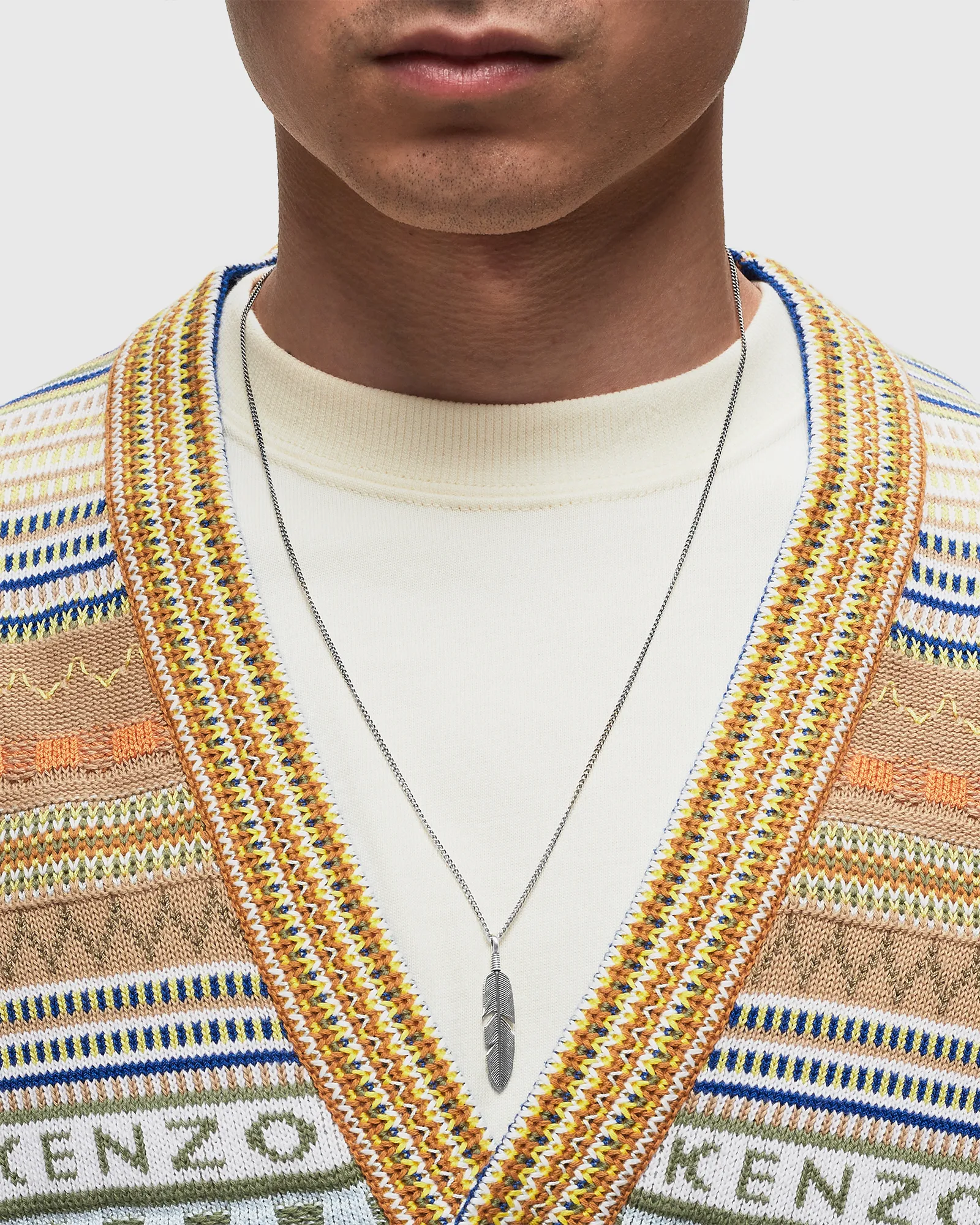 Serge DeNimes Silver Ethereal Feather Necklace