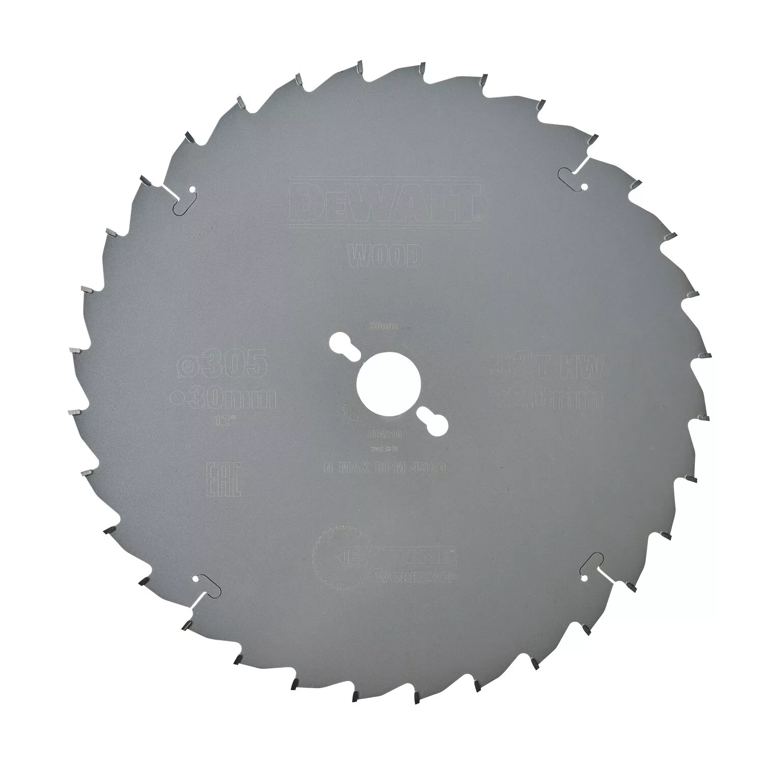 DeWALT DT4210 Extreme Cirkelzaagblad - 305 x 30 x 32T - Hout / Laminaat