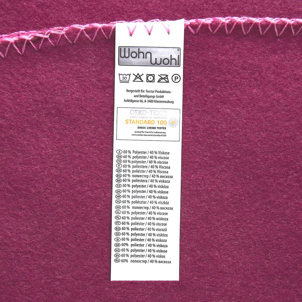 WOHNWOHL® Wohndecke uni • Soft-Fleece-Decke • Polarfleece-Decke • Tagesdecke • Kuscheldecke • Viscose-Decke Mischung • Sofaüberwurf • Fleecedecke • Couch-Decke • Überwurf • weiche Tagesdecke • 150 cm x 200 cm • 60% Polyester, 40% Viskose •