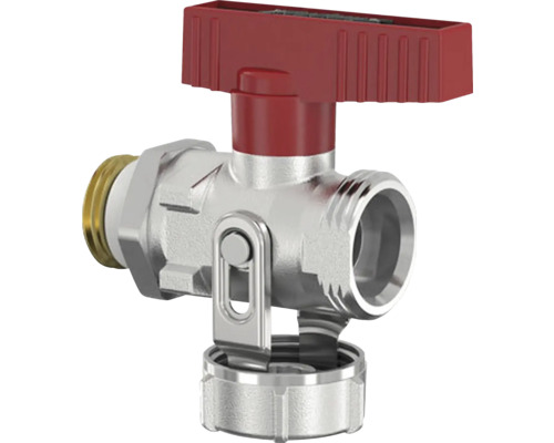 KFE Simplex kogelkraan 1/2 x 3/4 inch buitendraad rechte doorgang siliconenvrij vernikkeld messing F10657