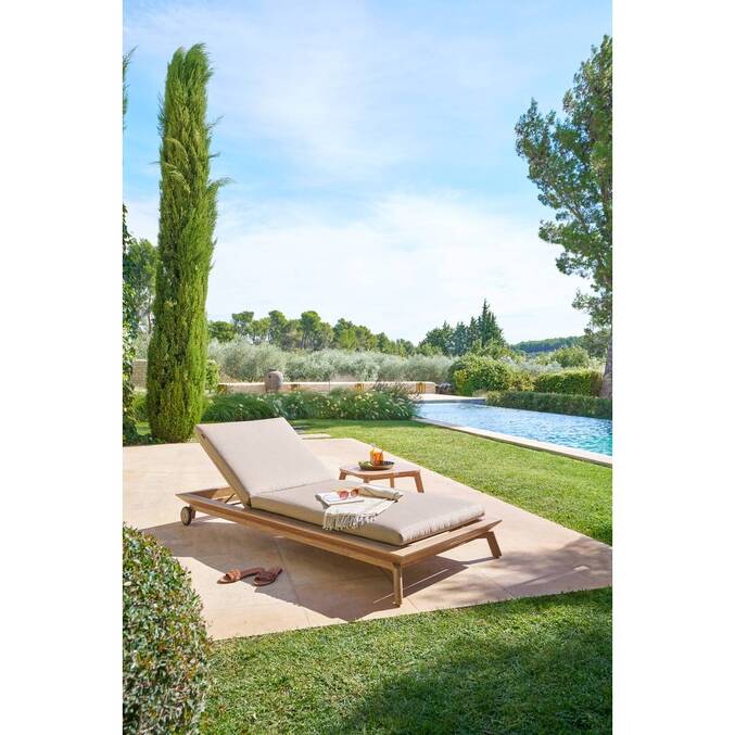 Table basse de jardin rectangulaire MANISSA Effet bois