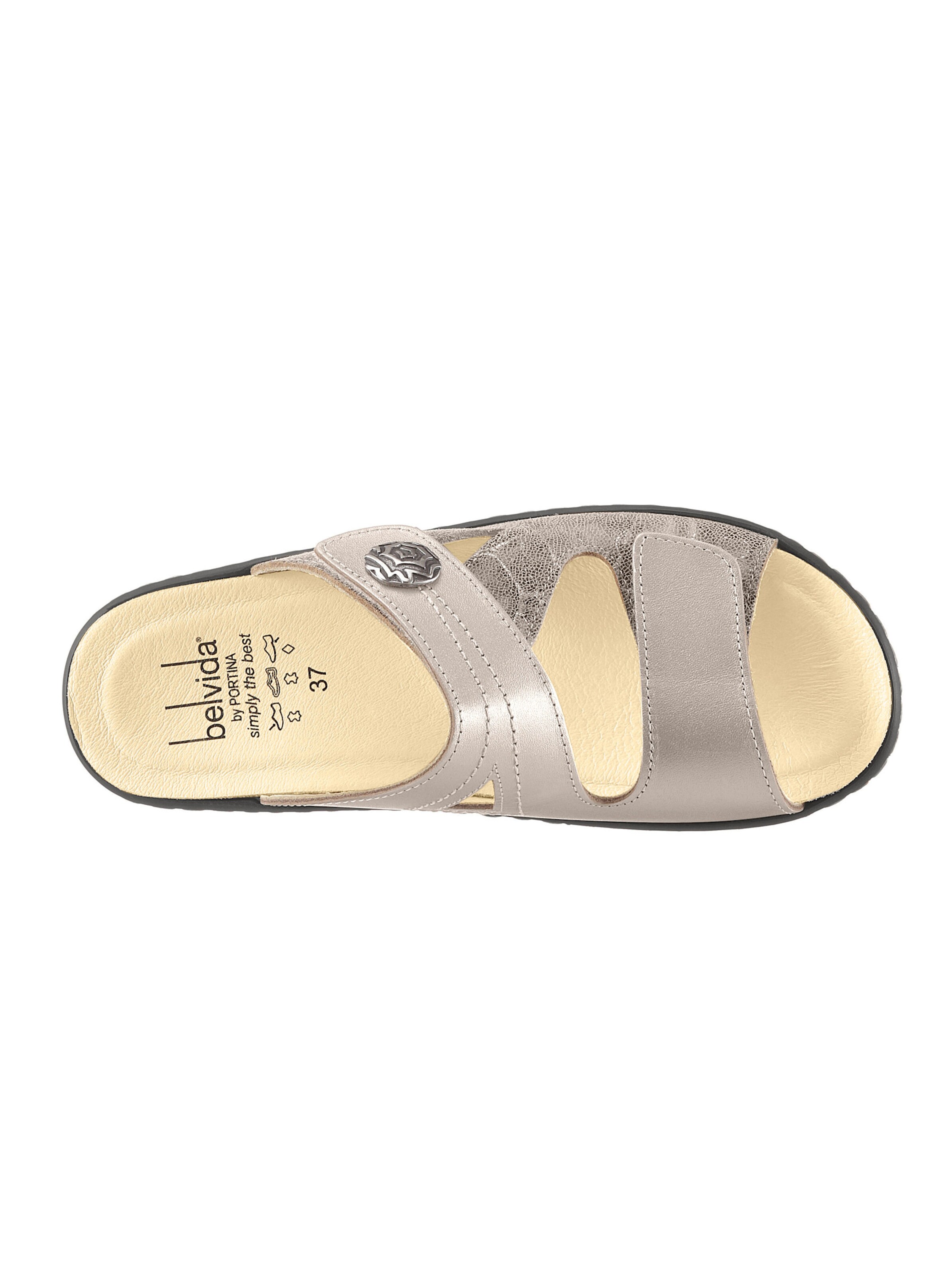 Belvida Pantolette in taupe-bedruckt