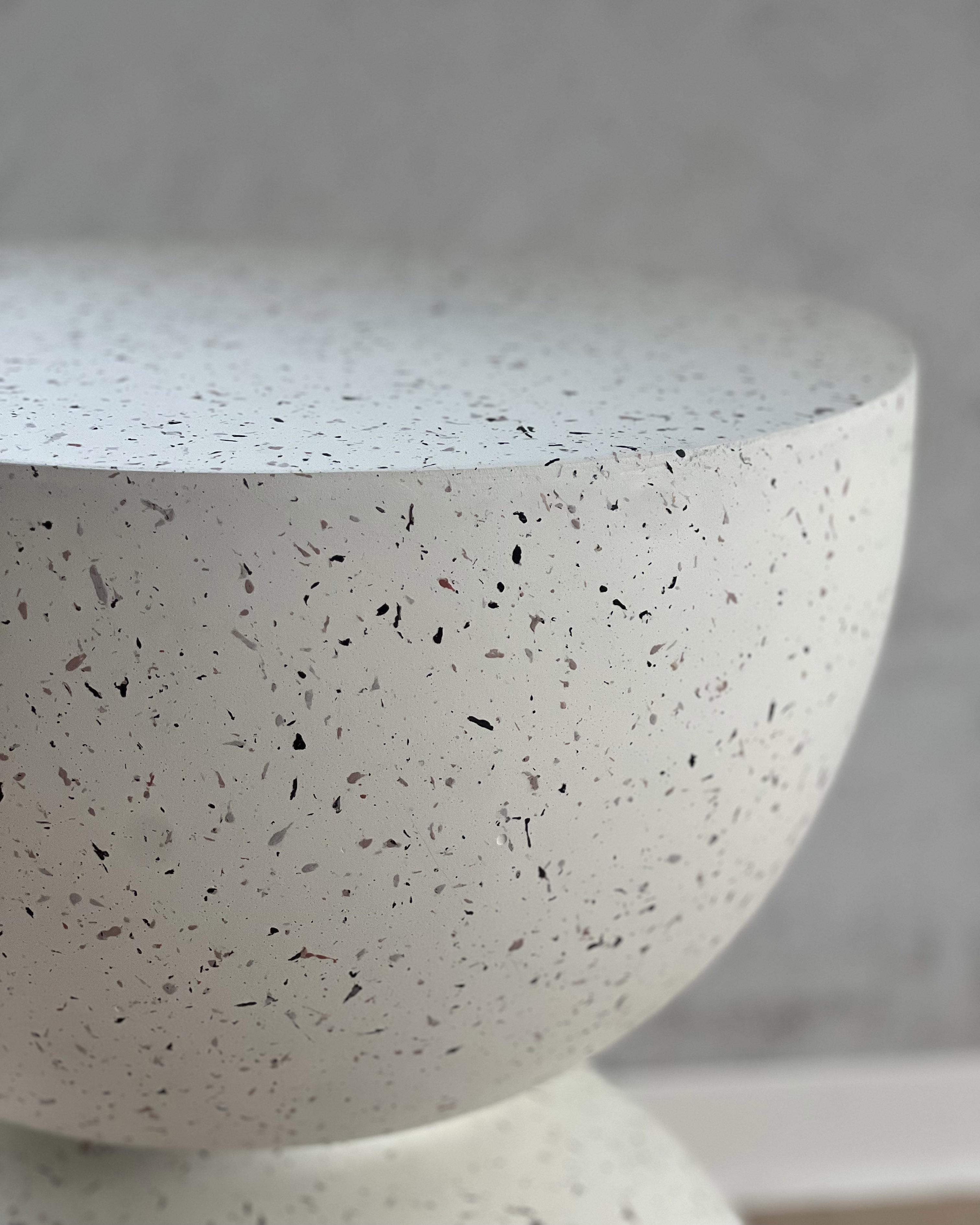 Bijzettafel CAORIA 40 cm 40 cm Terrazzo-effect Wit terrazzo