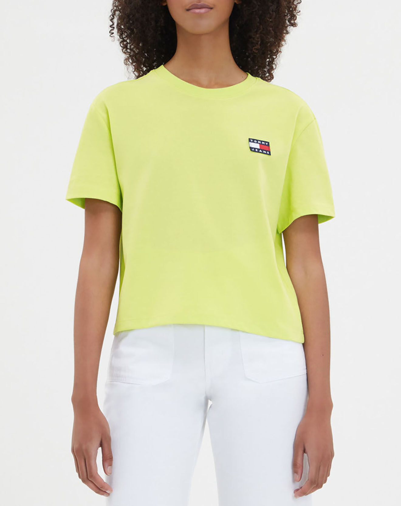 Tommy Jeans T-Shirt badge vert anis