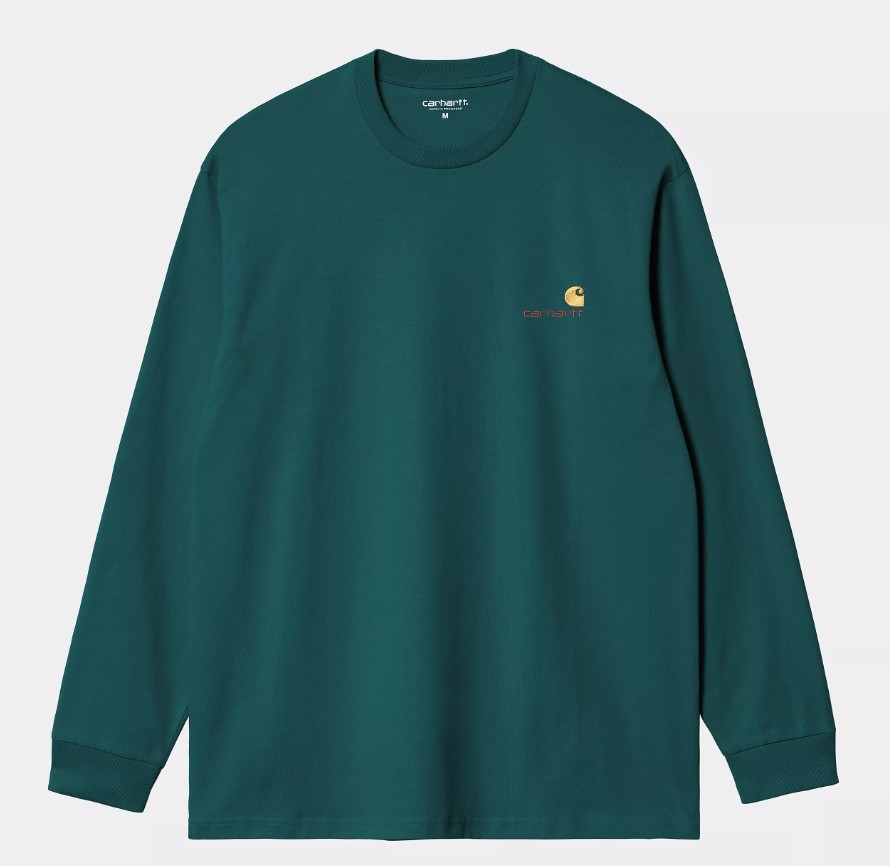 Carhartt WIP LS American Script T Shirt Natural