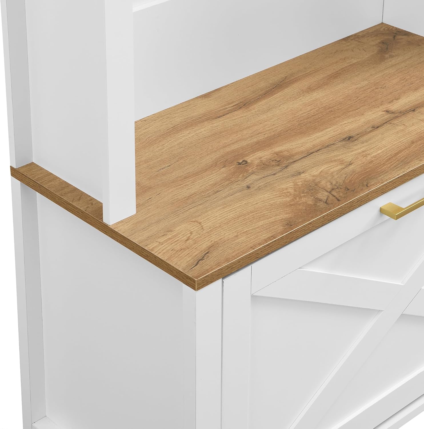 HAINEW Garderoben Set Wandgarderobe mit Schuhregal und Haken für Flur, Wohnzimmer, 75×35×195cm, Flurgarderobe Set Garderobenschrank mit Ablage und Schuhbank, Gewölbedecke (Weiß)