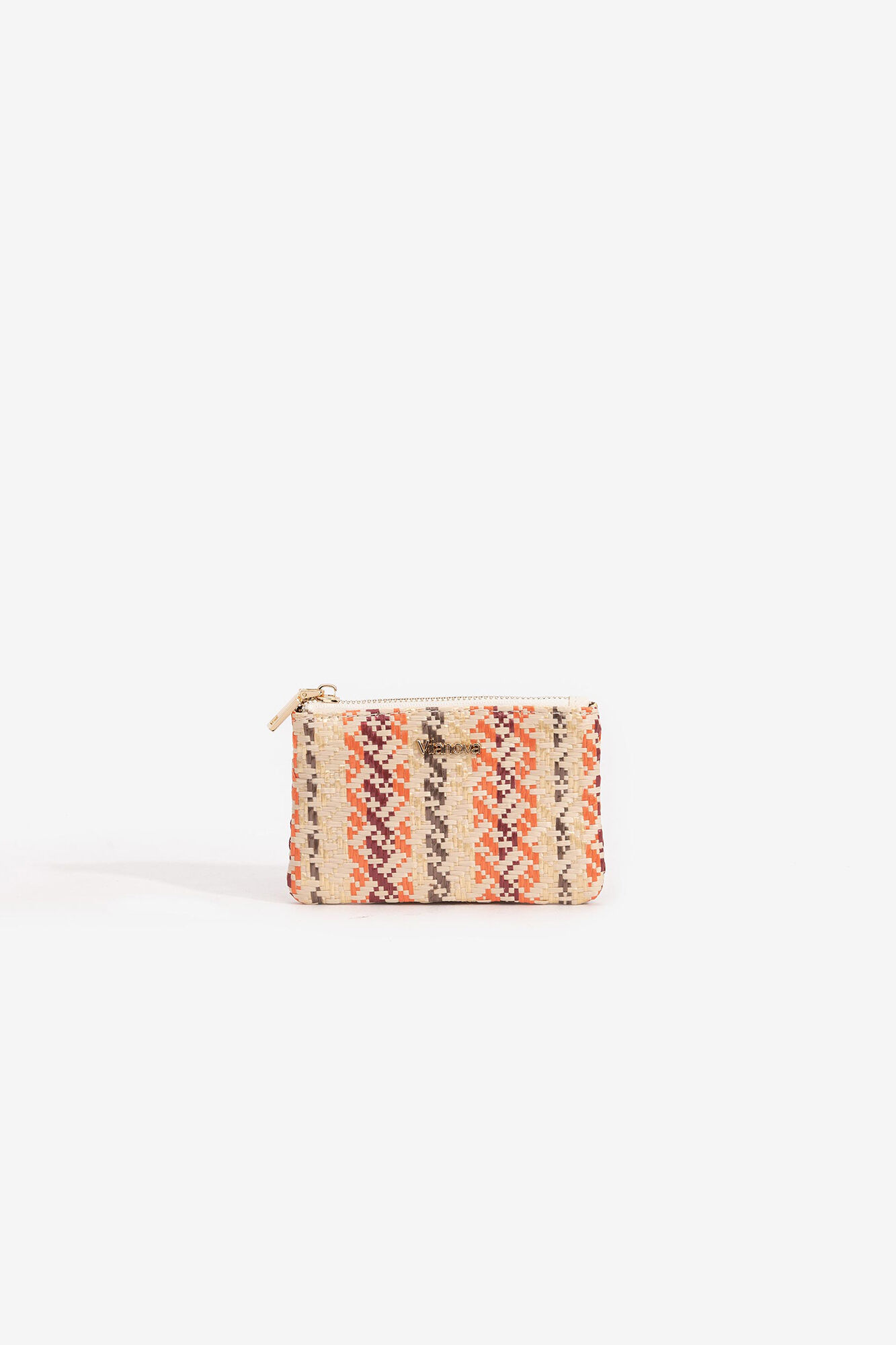 Bolsa de ráfia multicolorida - laranja