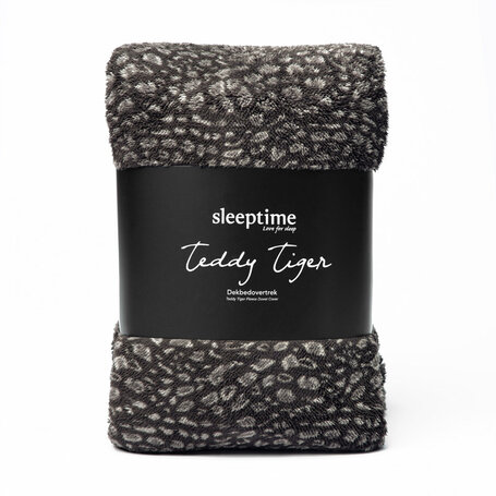 Dekbedovertrek Teddy Tiger - Antraciet - 140 x 200/220
