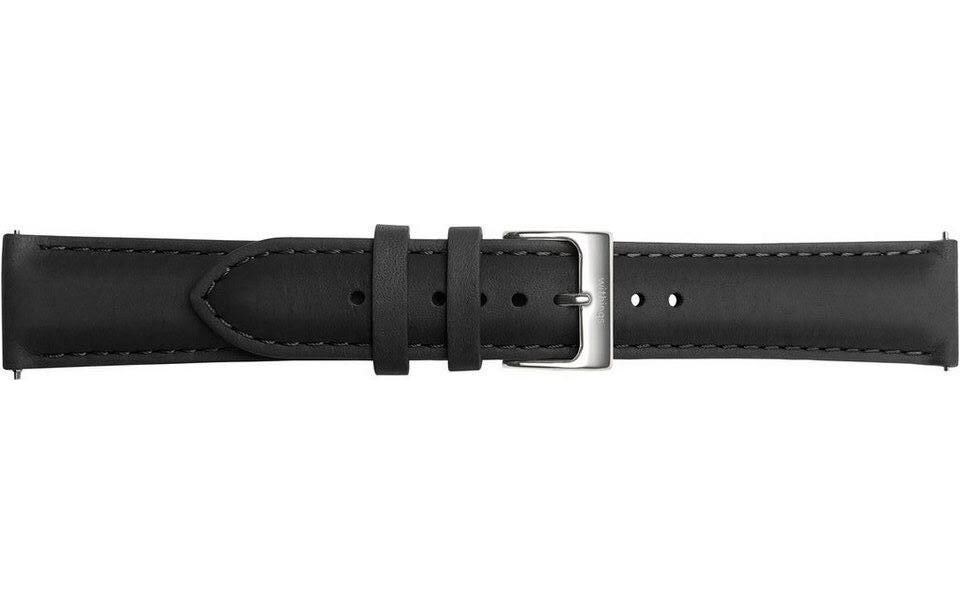 Armband Leder 20 mm, Schwarz, Schwarz