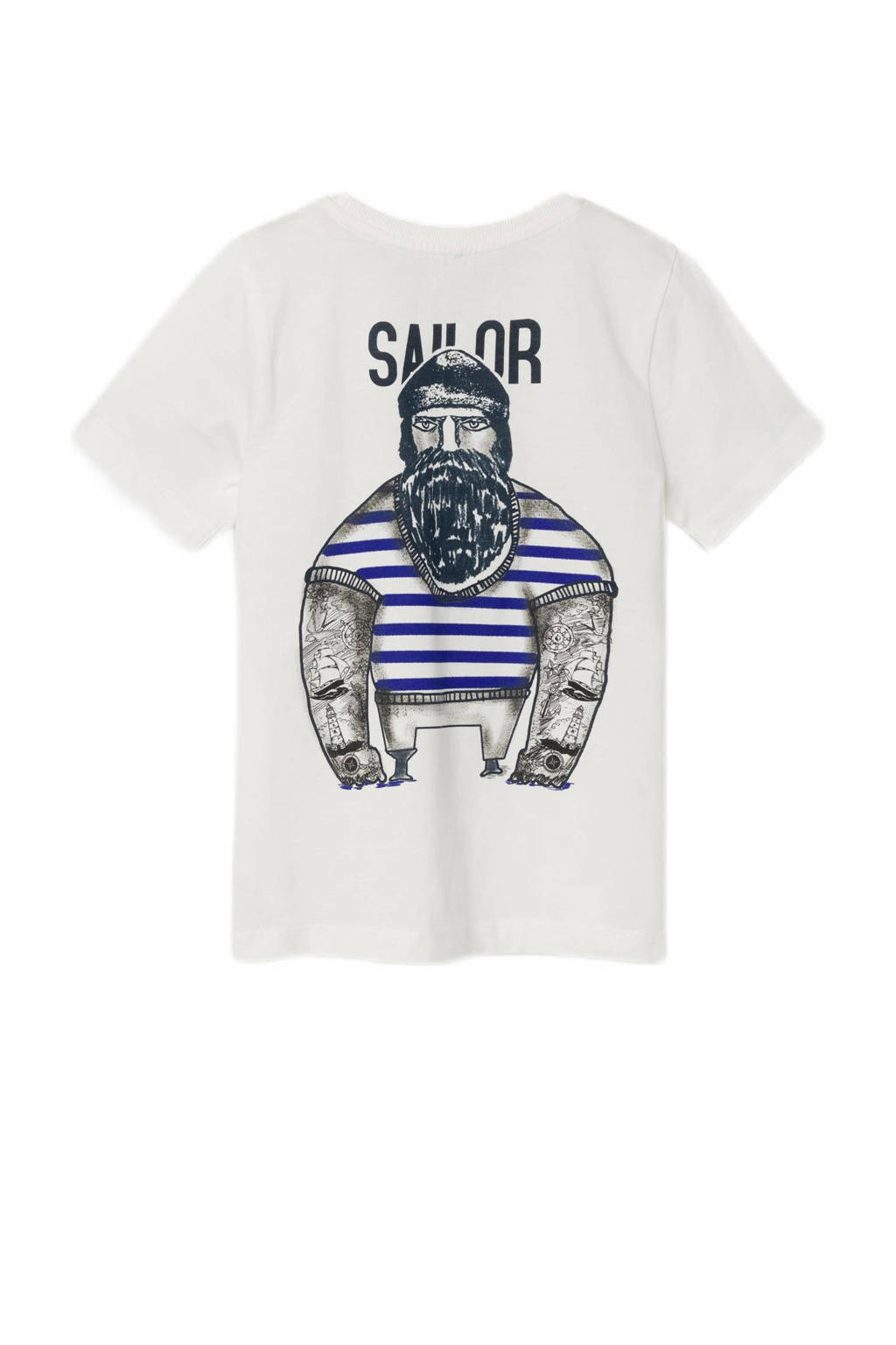 NAME IT T-shirt NKMFALIKSEN met backprint offwhite