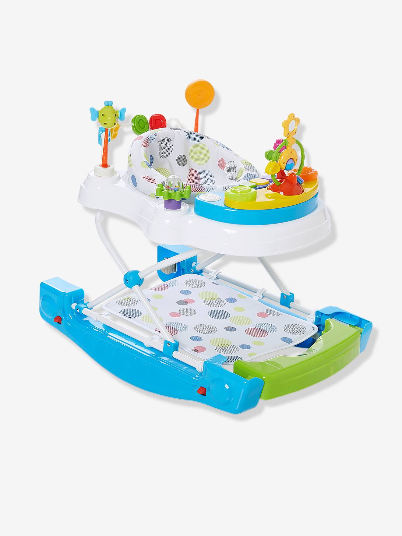 VERTBAUDET Trott&pouss' caminhante evolutivo leve branco impresso