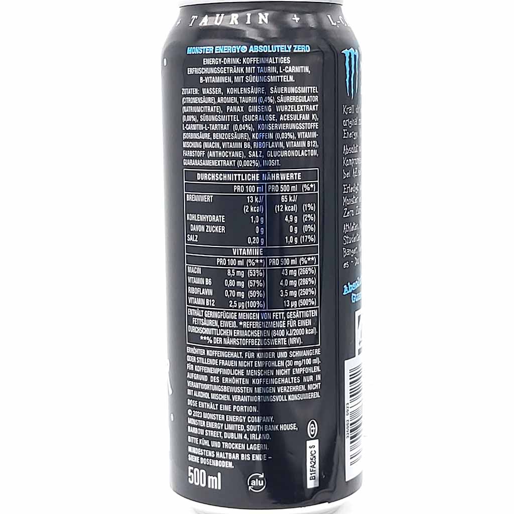 12x Monster Energy Absolutely Zero DOSE á 500ml=6L MHD:30.7.26