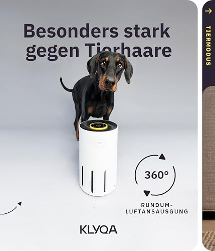 Luftreiniger Allergiker Pet HEPA H13 + Filter-Kit Air Klyna S I 300 CADR, 21,5 dB, Smart App, Alexa, Siri, Google Assistant I Ersatzfilter für Allergiker & Tierbesitzer I Server in DE