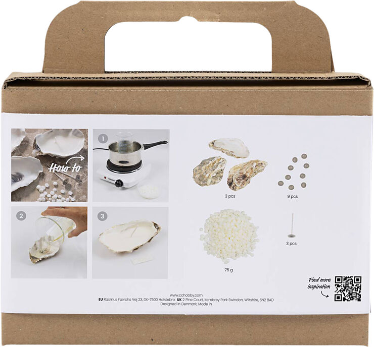 Creativ Company Mini DIY Kit Lysstøbning , Soyalys i østersskaller