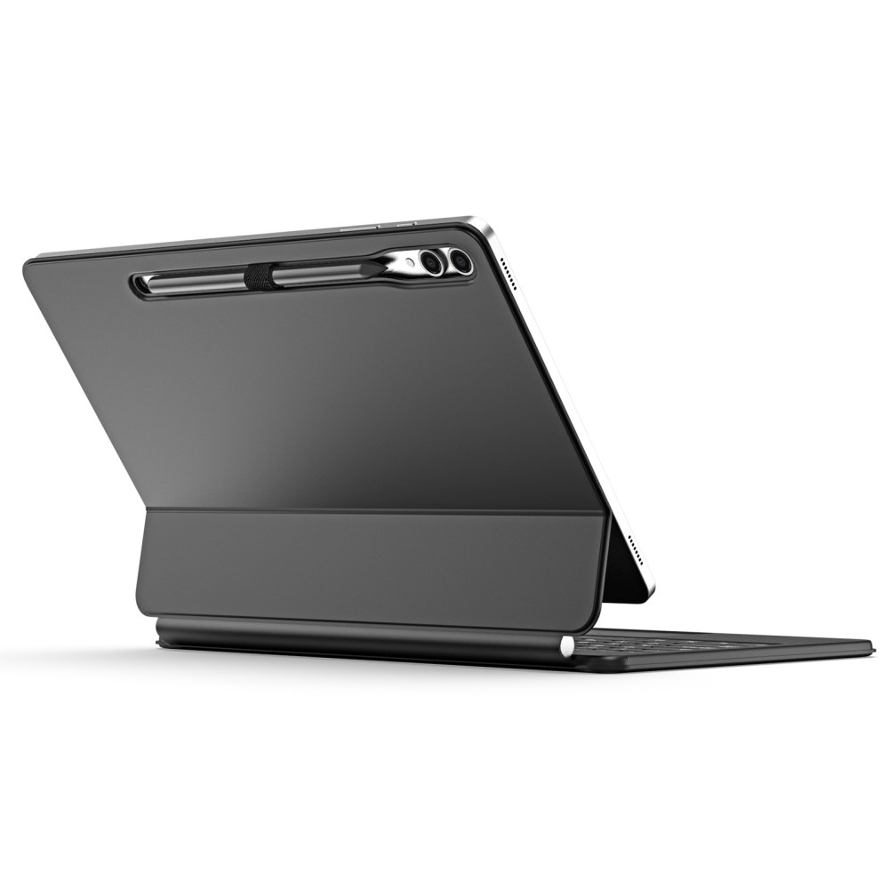 Galaxy Tab S9  Plus / S8  Plus / S7  Plus Leder Tasche Magnetische Bluetooth Tastatur   S-Pen Halterung (QWERTY) - Schwarz