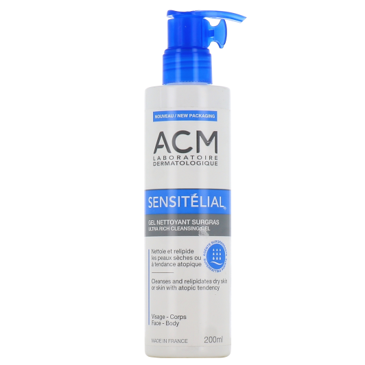 Gel nettoyant surgras Sensitélial ACM