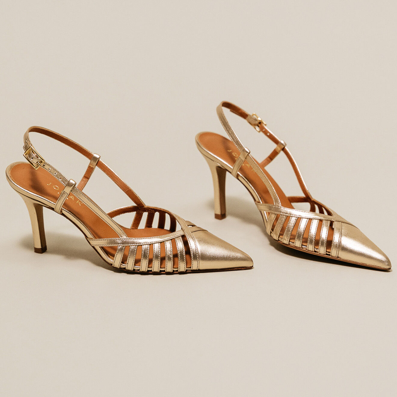 Jonak Sandales en Cuir Dinky platine - Talon 8 cm
