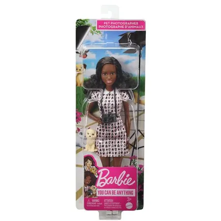 Barbie Tierfotografin Puppe (brünett) & Hund inkl. Zubehör, Set