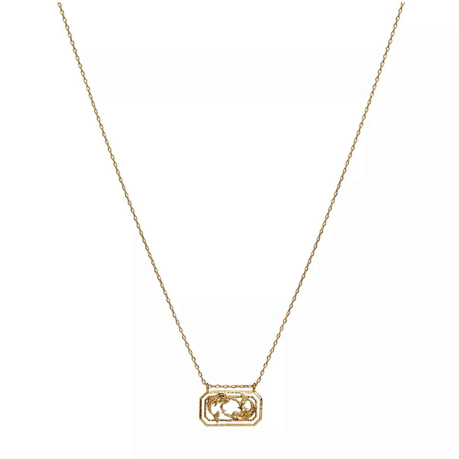 Maanesten Zodiac Pisces Halskæde 18 kt. Forgyldt Sølv 2581a