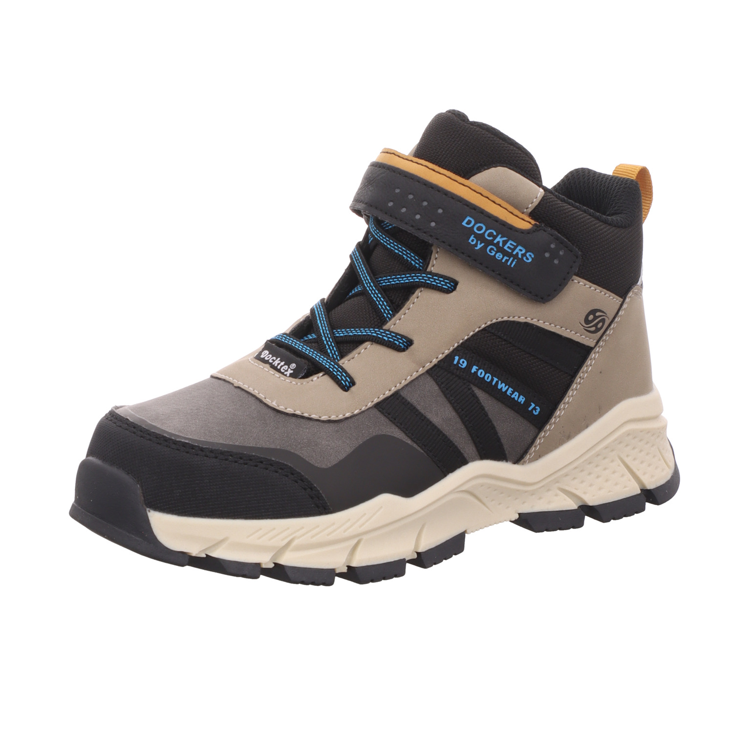 Dockers Kinder-Jungen-Stiefelette gefüttert Grau-Schwarz-Beige-Mehrfarbig