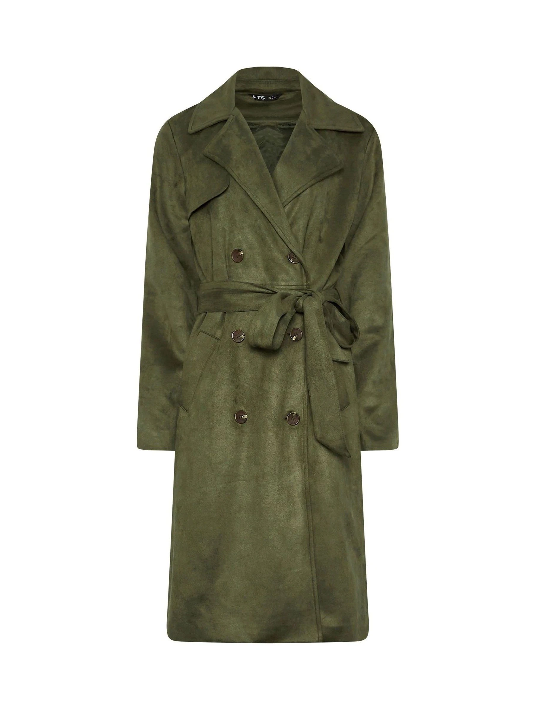 Long Tall Sally midi trenchcoat van imitatiesuède