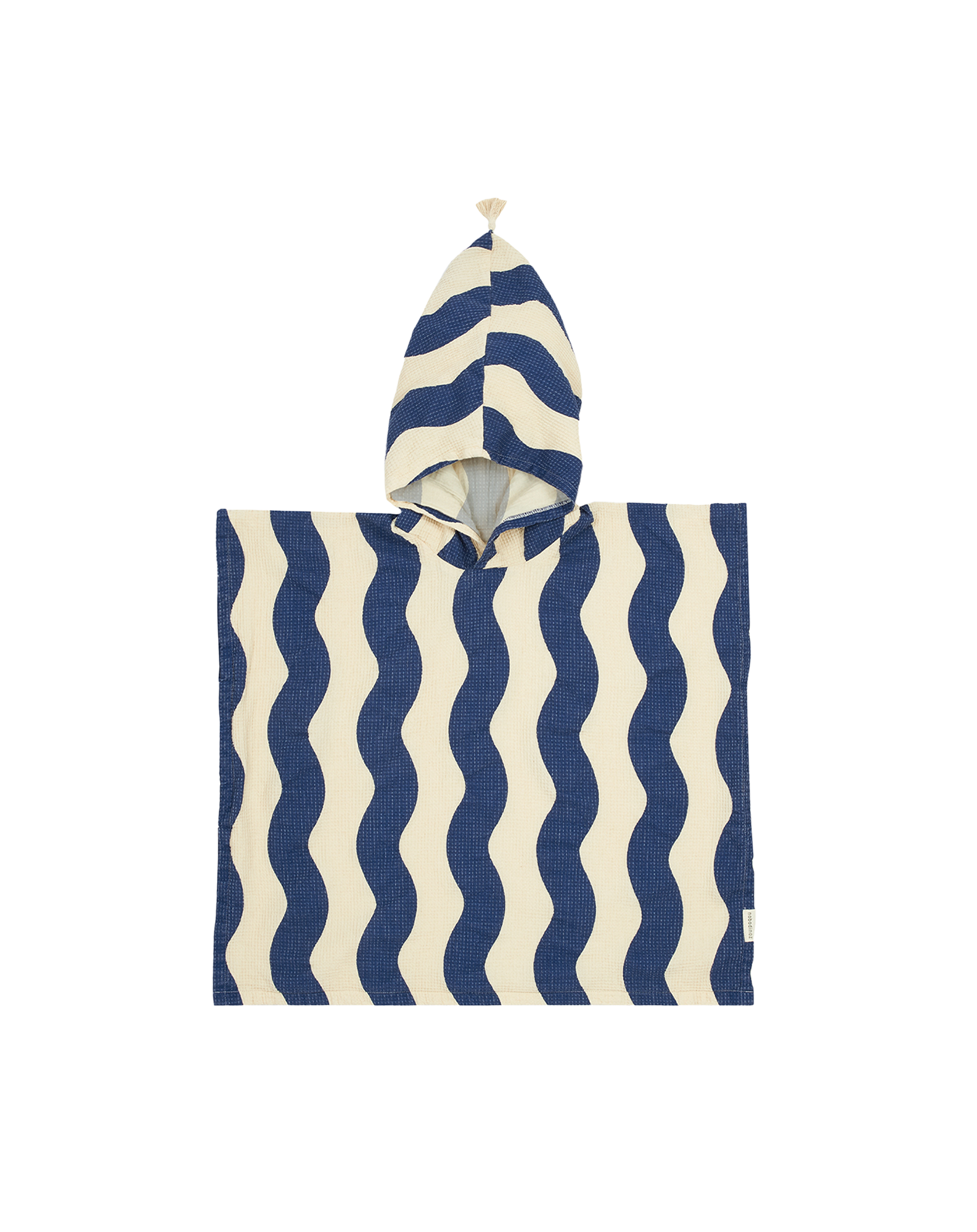 Poncho de plage 1-3y doublure en gaze de coton portofino | Bleu