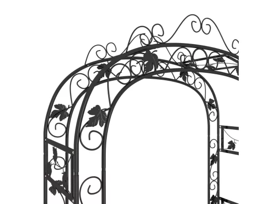 Arche de jardin Noir 116x45x240 cm Acier