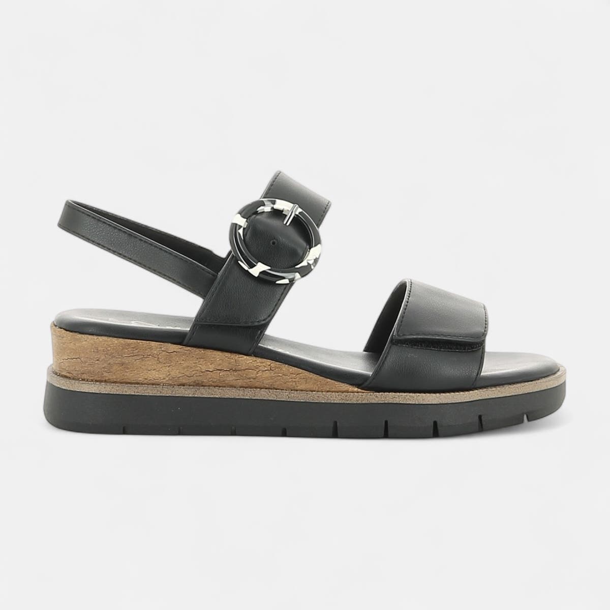 Sandales à talon compensé Femme noir