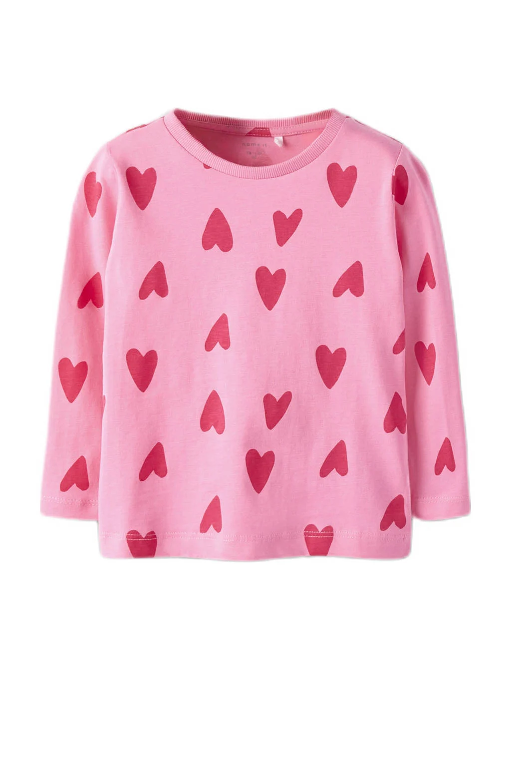 NAME IT MINI longsleeve NMFNIA - set van 3 roze/lichtroze/wit