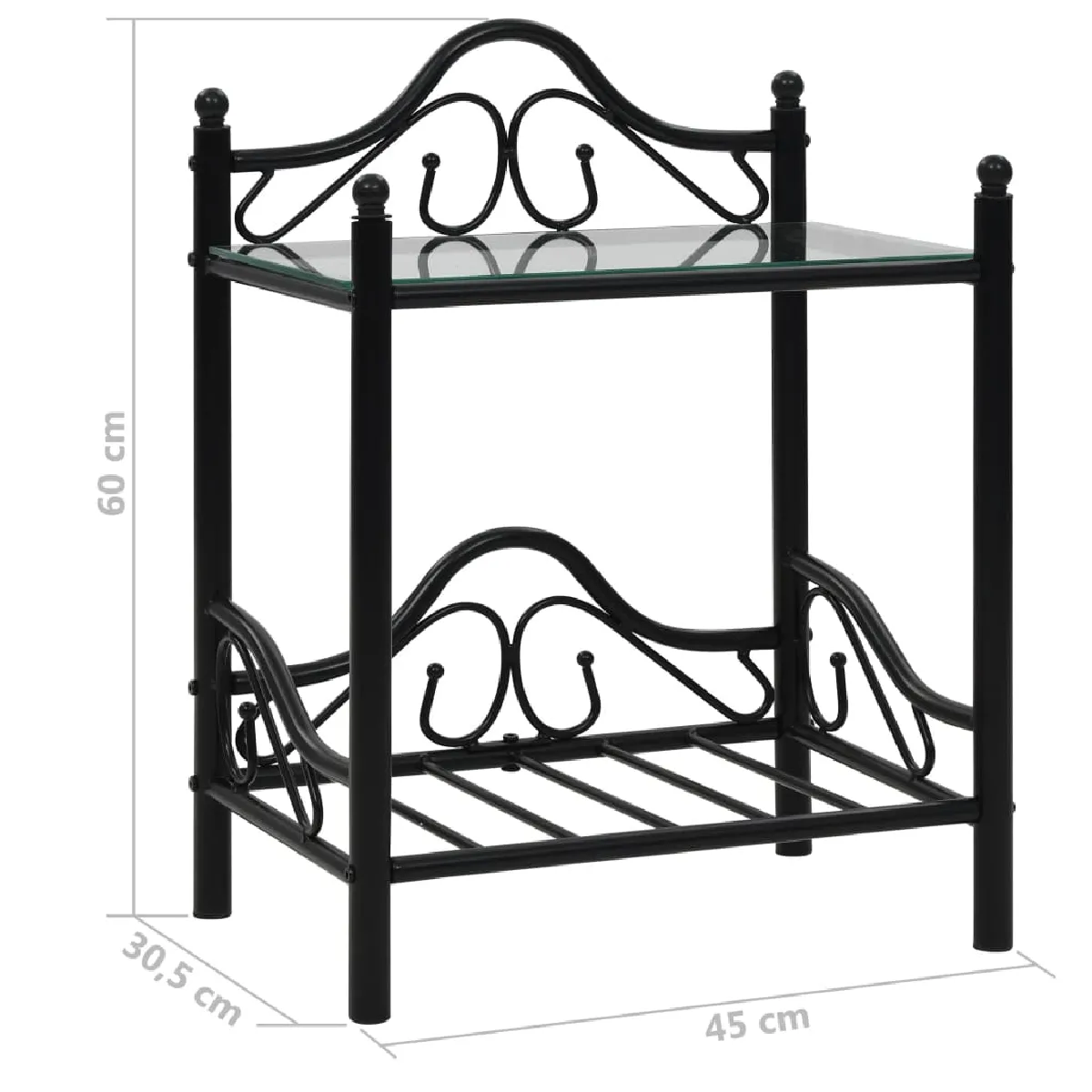 vidaXL Tables de chevet - Noir