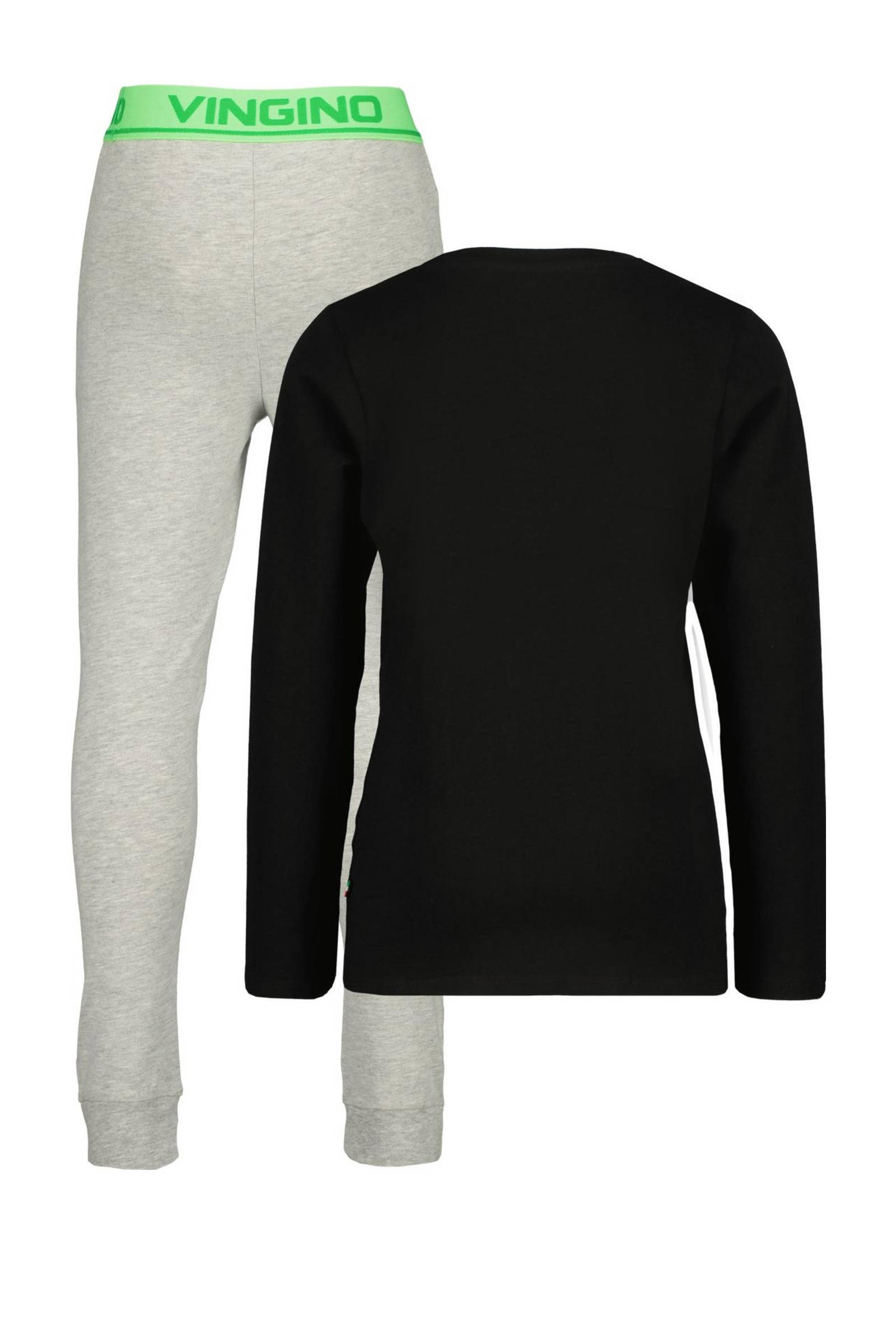 Vingino pyjama WARD zwart/grijs melange