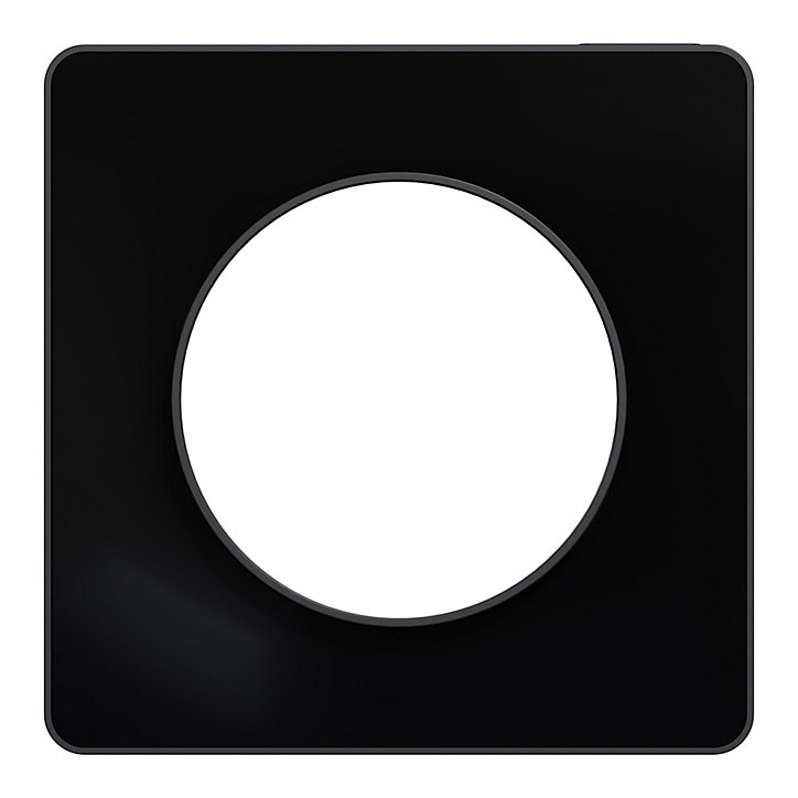 Plaque de finition simple Schneider Electric Odace Touch miroir liseré anthracite