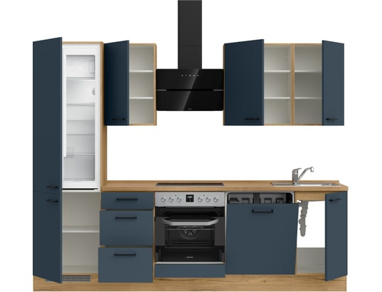 CONCEPT1 - Pack Cuisine Carena 270cm H6 Gauche Bleu fjord ultra-mat