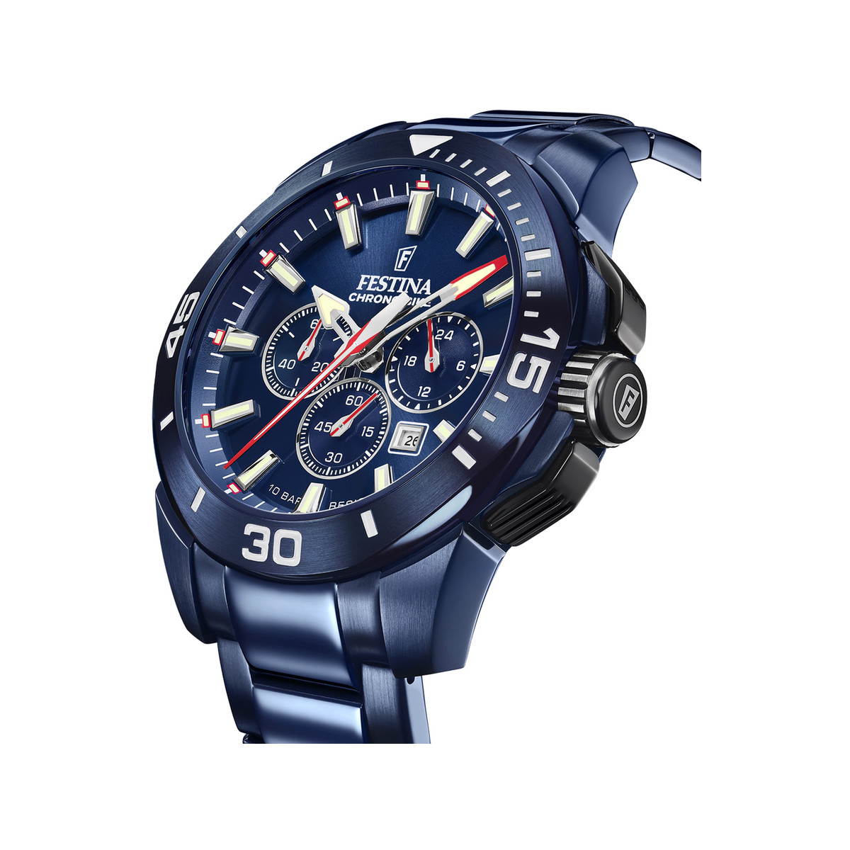 Montre FESTINA Chornobike homme chronographe bracelet acier bleu