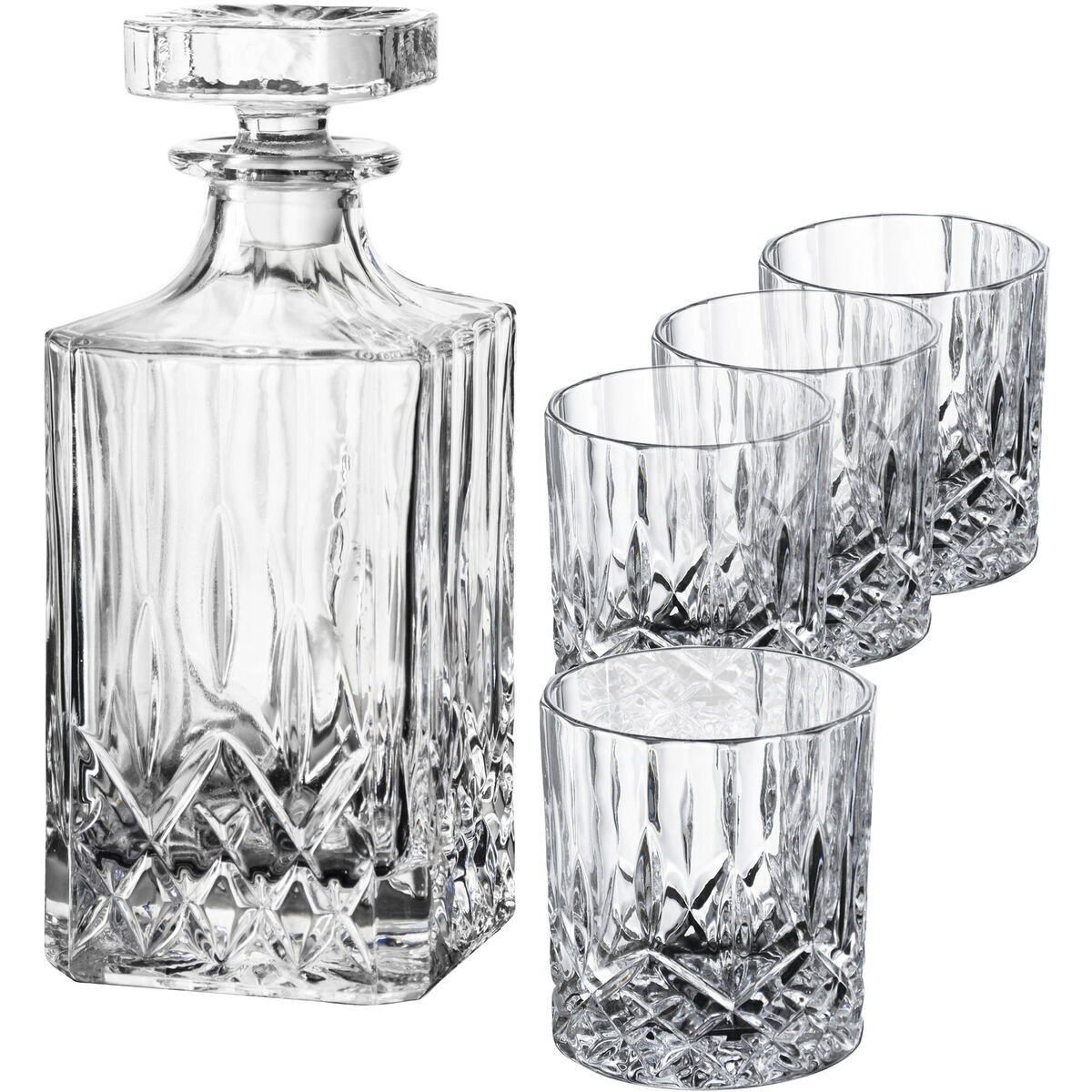 Harvey Glasskaraffel + Glassett 5-deler Klar