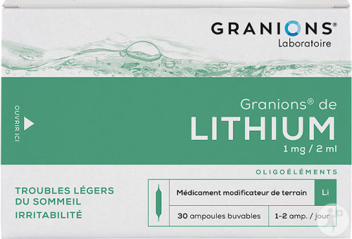 Granions De Lithium 1mg/2ml Solution Buvable Ampoules 30x2ml